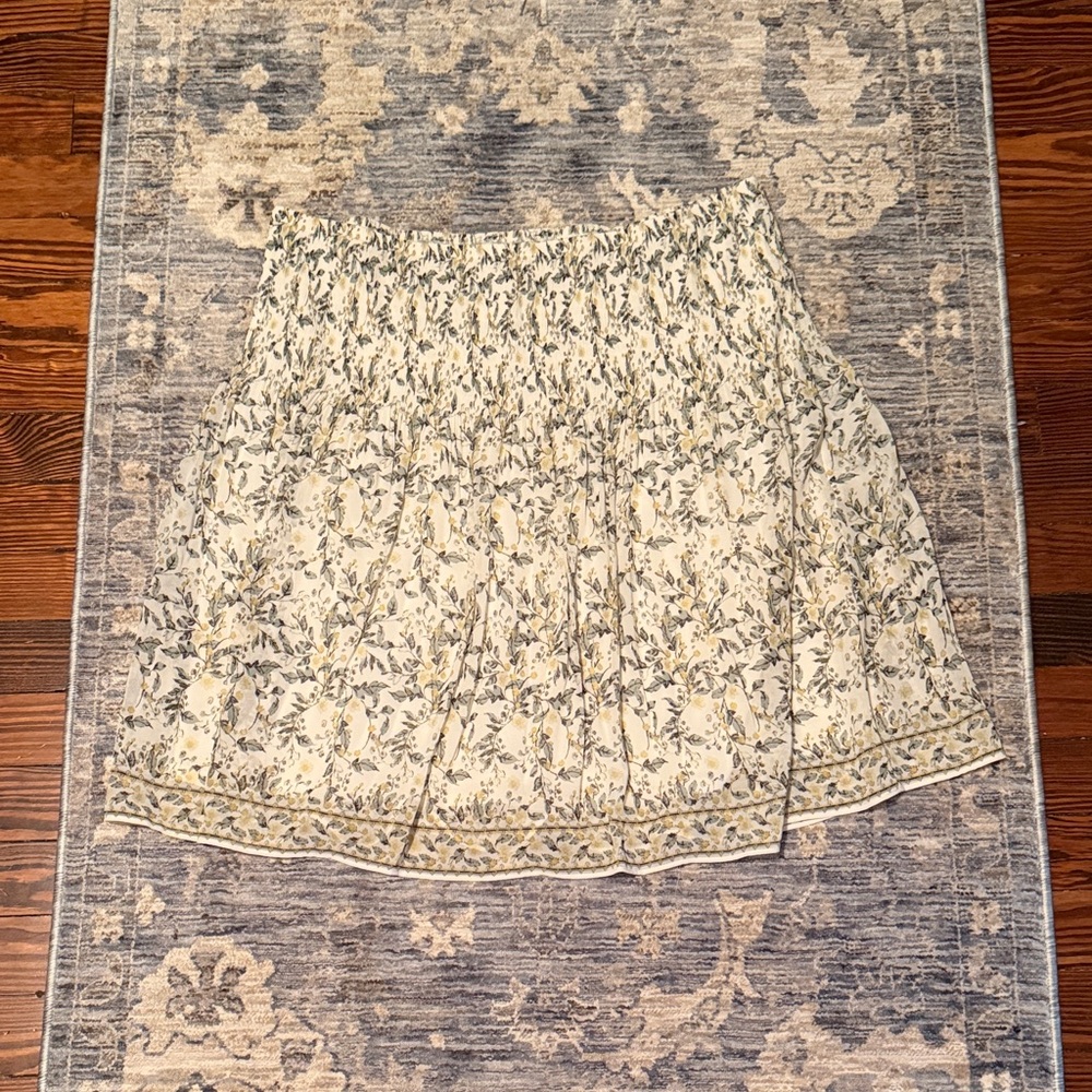 Smocked Waist Floral Skirt